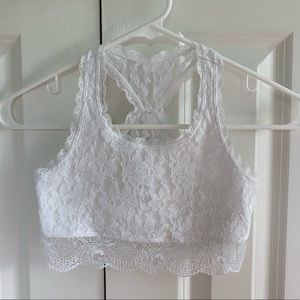 white abercrombie kids lace bralette - 9/10